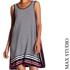Max Studio Stripe Tank Trapeze Dress